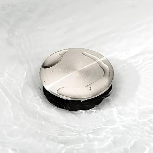 Pop Up Drain Stopper with Overflow for Vessel Sink Brushed Nickel