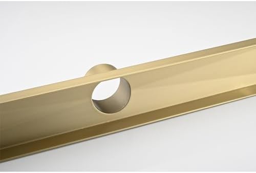 24 Inches Linear Shower Drain with Brushed Gold Hair Strainer