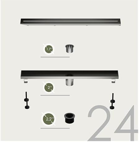 Sunrosa 24 Inch Linear Shower Drain with PVD Coating