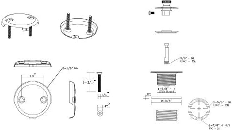 Uni-Green Matte Black Bathtub Drain Kit with Hair Catcher