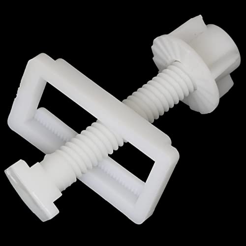 Rectangular Toilet Seat Hinge Bolt Set 2PCS White Plastic
