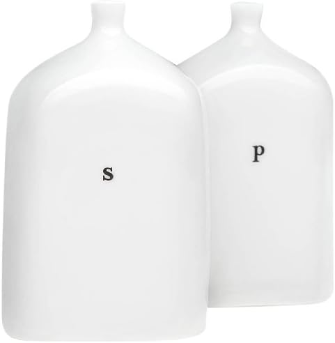 Set of 2 Porcelain Salt and Pepper Shaker Vials