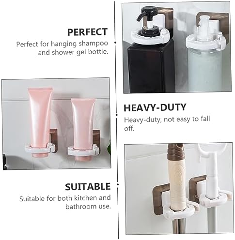 PRETYZOOM 3Pcs Adhesive Shower Gel Holders Wall Mounted Storage Racks