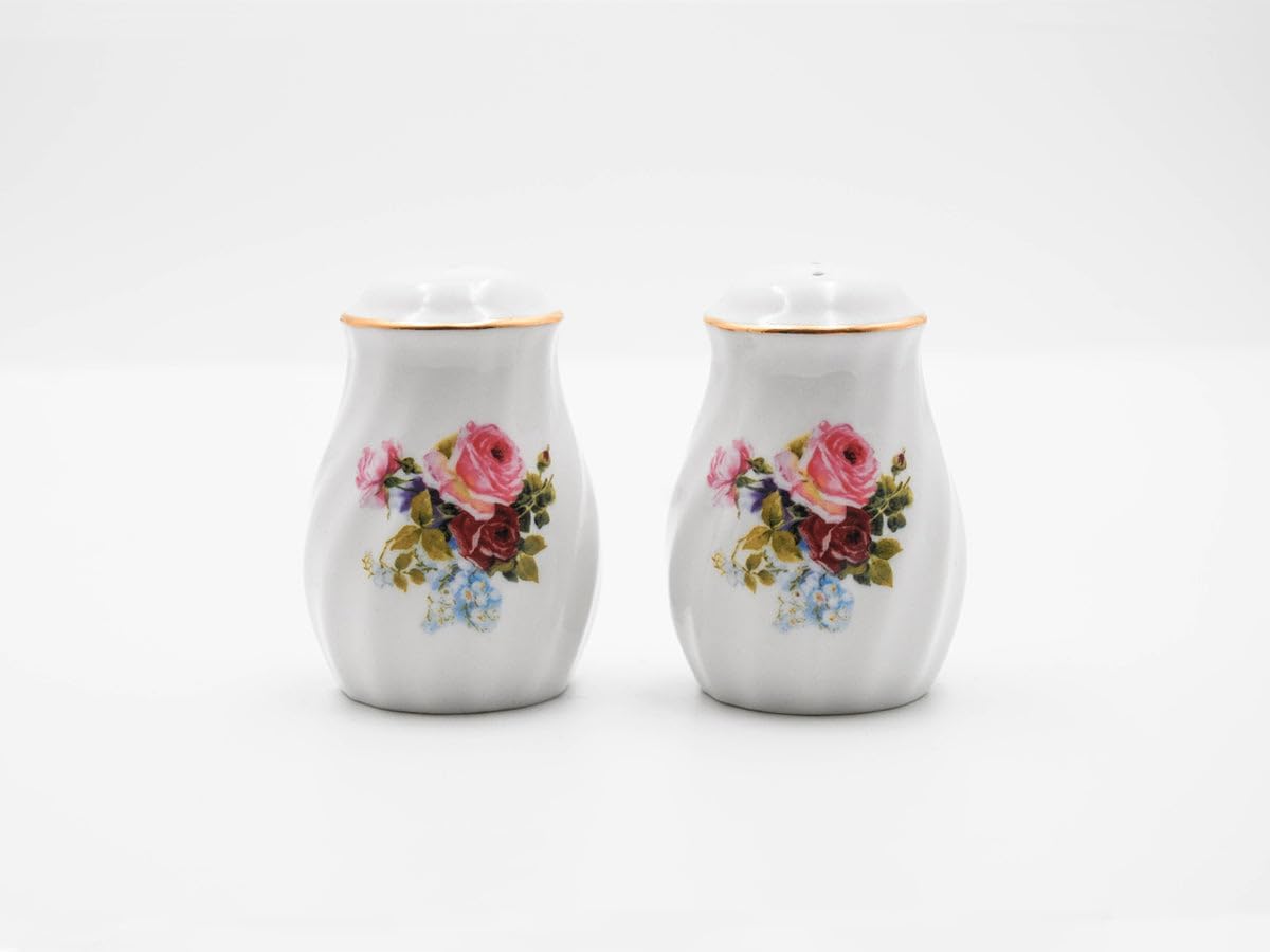 Lynns Imperial White Floral Salt and Pepper Set
