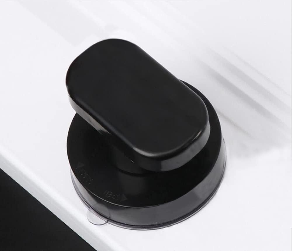 WANLIAN Suction Cup Handle with Vacuum Lock Black Trumpet Design