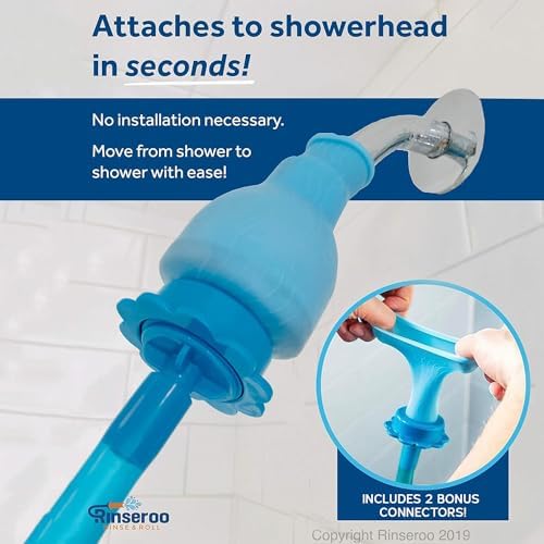 Rinseroo Shower Hose No-Install Universal Fit 6 Foot Multipurpose Detachable