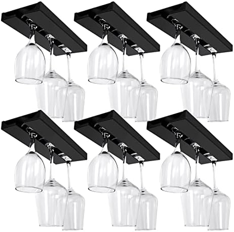 Rtteri 6-Piece Black Wine Glass Rack