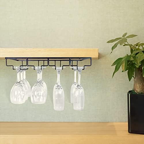 4 Rows Wine Glass Rack Under Cabinet 2 Packs Stemware Holder