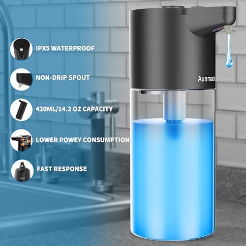 Aunmaon Automatic Touchless Hand Soap Dispenser with 15 Levels Adjustment