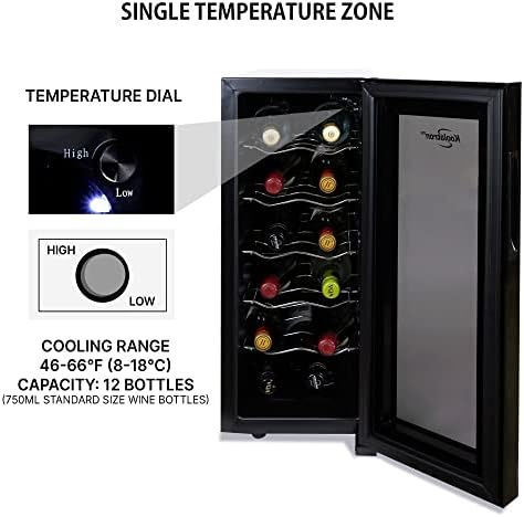 Koolatron 12 Bottle Wine Fridge - Freestanding Cellar