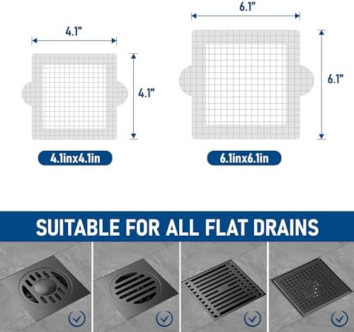 Qeke Disposable Hair Catcher Drain Stickers 50 Pack Square 41 Inch