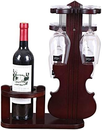 Creative Violin Wine Rack Wood Craft for Home Office