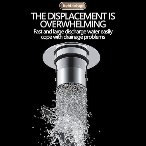 Adealed 2PCS Stainless Steel Sink Stopper with Hair Catcher