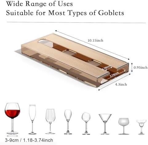 Vaisoeny 4-Pack Translucent Wine Glass Rack