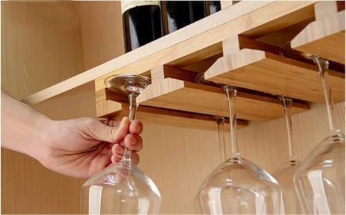 Bamboo Wine Glass Holder with 6 Slots