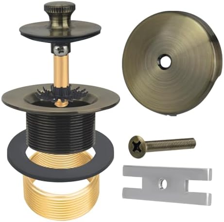 Uni-Green Antique Brass Tub Drain Kit with Hair Catcher
