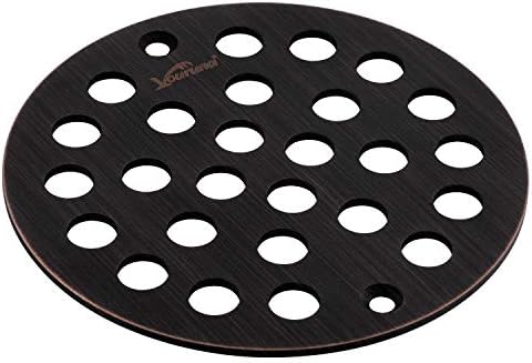 4-Inch Screw-in Shower Strainer Drain Cover Replacement - Oil Rubbed Bronze