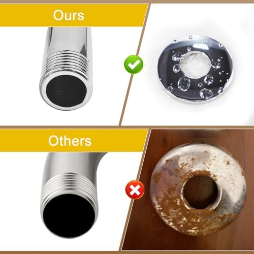 AccEncyc 6 Inch Stainless Steel Shower Arm Flange Mount