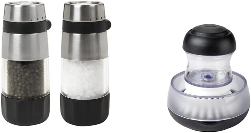 OXO Good Grips Salt Pepper Grinders with Soap Brush Storage Set