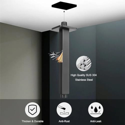 Stainless Steel Ceiling Mount Shower Arm 25cm Chrome