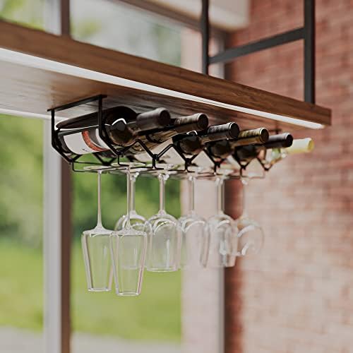 Wallniture Piccola Metal Wine Glass Holder for Kitchen