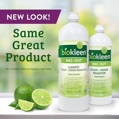 Biokleen Bac-Out Enzymatic Stain Remover - 2 Pack 32 oz with Micro Towel