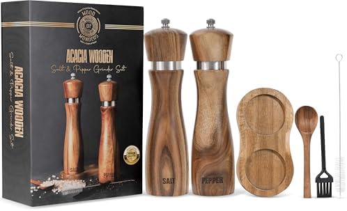 Wooden Salt Pepper Grinder Set 8 Inches