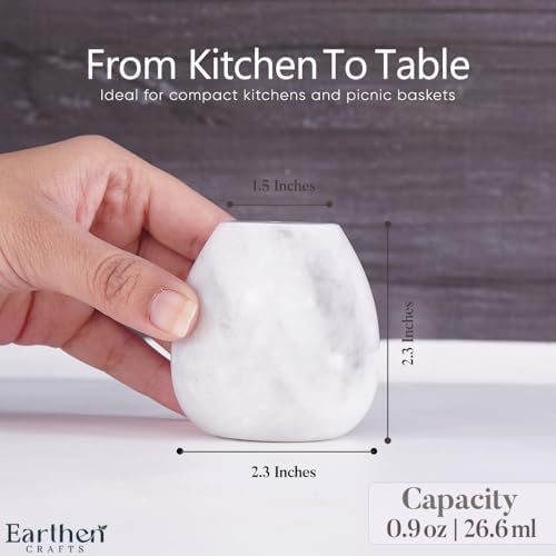 EARTHEN CRAFTS Marble Salt Pepper Egg Shape Set of 2