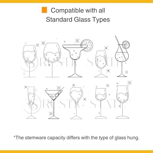 Rustic State Vigo Adjustable Stemware Rack