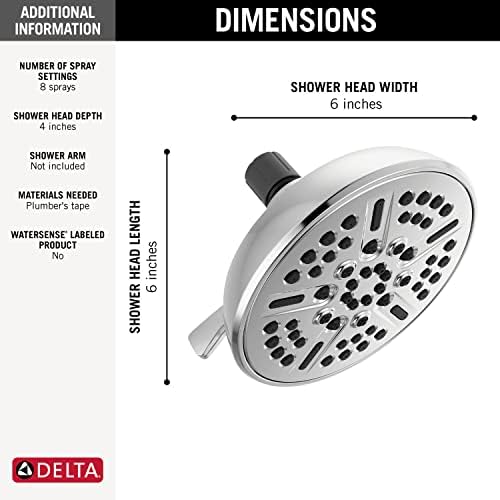 Delta 75898 Universal Components Shower Head Chrome