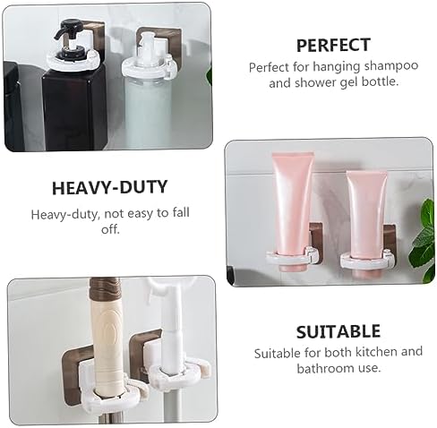 PRETYZOOM 3Pcs Adhesive Shower Gel Holders Wall Mounted Storage Racks