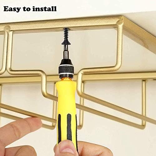 MATILODI Wine Glass Rack Gold 3 Rows