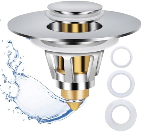 Universal Brass Sink Stopper with Hair Catcher