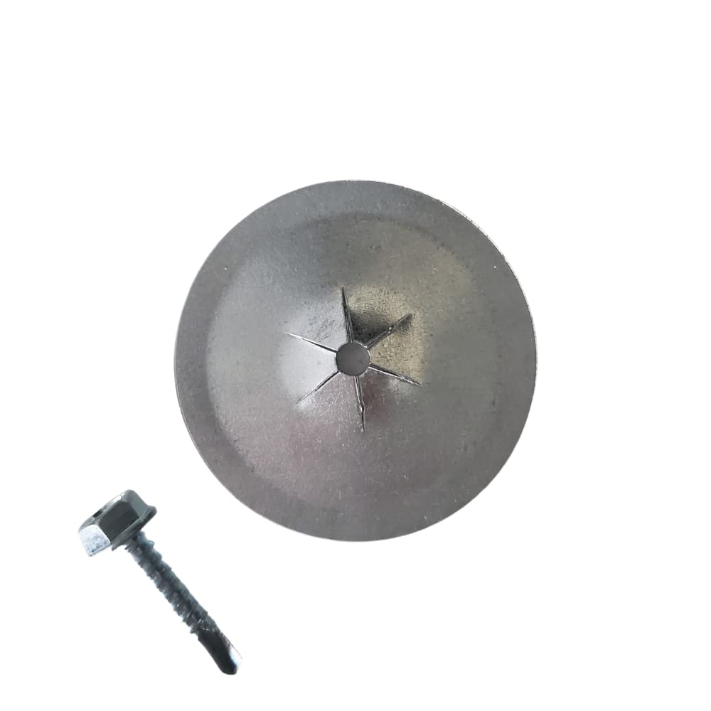 BlueTex Insulation Fastener Set 100 Sheet Metal Screws with Self-Locking Washers
