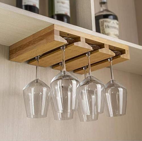 Bamboo Wine Glass Holder with 6 Slots