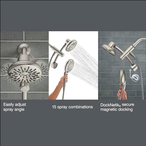 KOHLER Freespin Bellerose 3-Spray Dual Wall Mount Fixed Handheld Shower Head