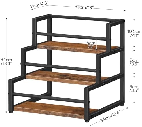 HOOBRO 3-Tier Syrup Rack Organizer for Coffee Bar and Kitchen