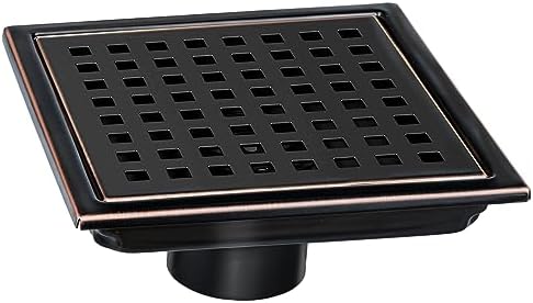 SaniteModar 6 Inch Shower Floor Drain with Flange and Removable Grid Panel