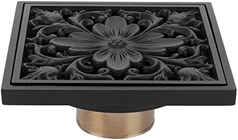 Hapivida Antique Black Square Floor Drain with Strainer