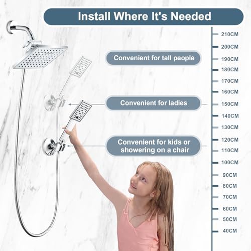BRIGHT SHOWERS Dual Rain Handheld Shower Combo