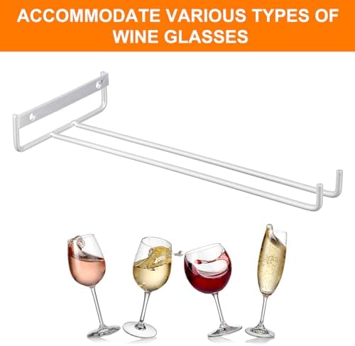 Uxcell 2Pcs Iron Wine Glass Rack - Wall Mountable