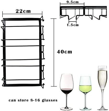 4 Rows Wine Glass Rack Under Cabinet 2 Packs Stemware Holder