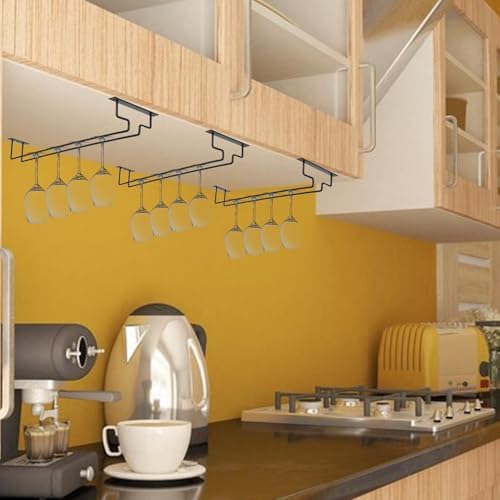 4 Pack 156 Inch Black Wine Glass Rack