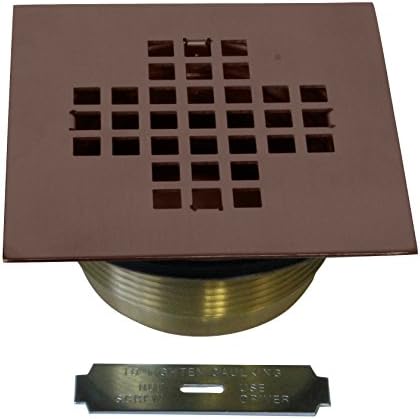 Westbrass 2 Brass Drain with Square Cover and Oil Rubbed Bronze