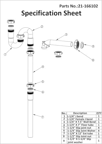 Variimage 1-14 Universal Sink Drain Repair Kit