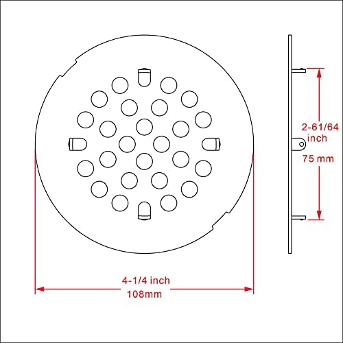 RRAJJ 4-14 Inch Round Snap-in Shower Drain Cover Replacement
