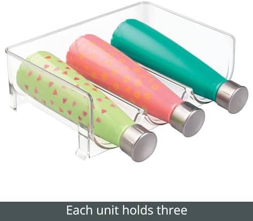 mDesign Clear Stackable 3 Bottle Holder - 4 Pack