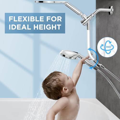 MakeFit Dual Shower Head Combo with 10 Modes and 8 Inch Rainfall