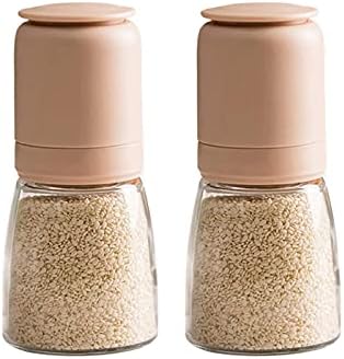 Salt and Pepper Grinder Set with Clear Glass Body