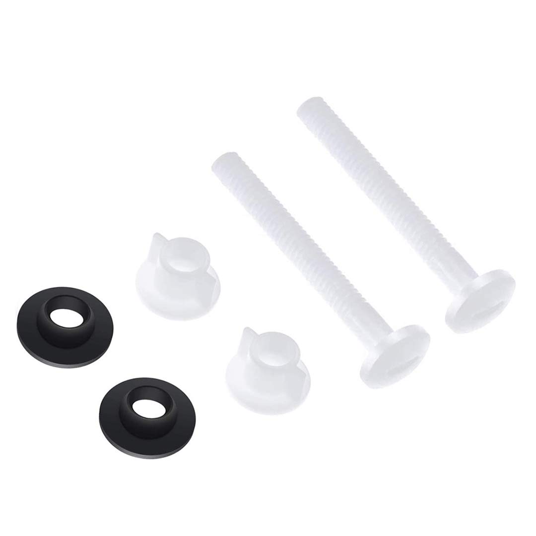 4 Pack Plastic Toilet Seat Hinge Bolts and Nuts